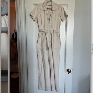 Reformation Off White Denim Jumpsuit